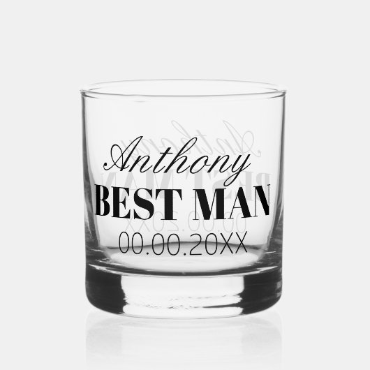 Best Man whisky drink glas bruiloft gunst cadeau (Voorkant)