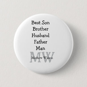 Best man zoon man man vader citaten toevoegen naam ronde button 5,7 cm