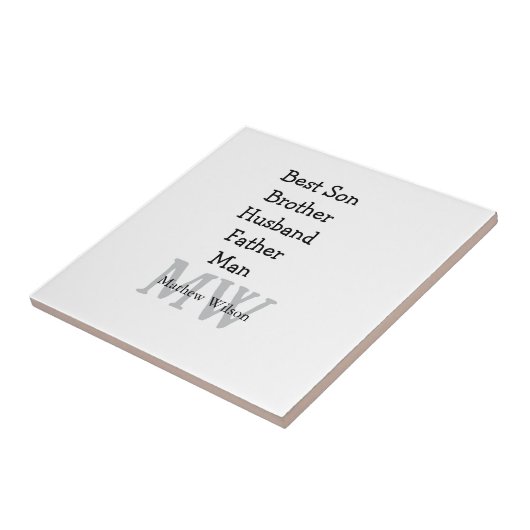 Best man zoon man man vader citaten toevoegen naam tegeltje (Zijkant)
