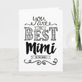 Best Mimi in World Birthday Kaart