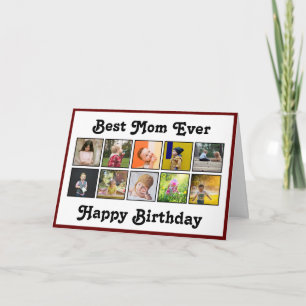 Best Mom Birthday Photo Collage Instagram Template Kaart