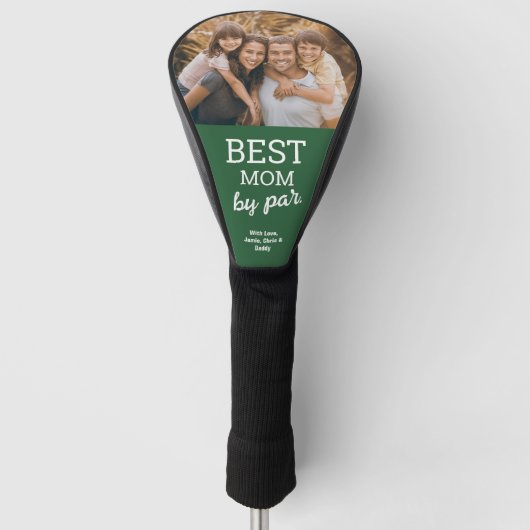 Best Mom by Par Custom Photo Modern Green Golfheadcover (Voorkant)