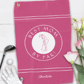 Best Mom by par Elegant Golfer Funny Pink Girly Golfhanddoek