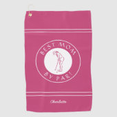 Best Mom by par Elegant Golfer Funny Pink Girly Golfhanddoek (Voorkant)