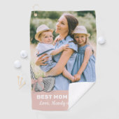 Best Mom By Par Foto Roze Bow Golf Handdoek (Insitu)