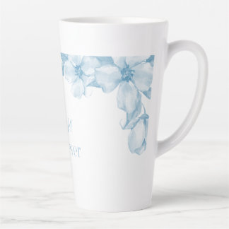 Best Mom Ever Blue Floral Latte Mug