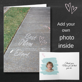 Best Mom Ever Chalk Art Mother's Day Photo Kaart