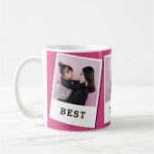 Best Mom Ever Custom 3 Photo Mug Pink (Gauche)