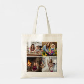 Best Mom Ever Custom 4 Photo Collage Pink Tote Bag (Dos)