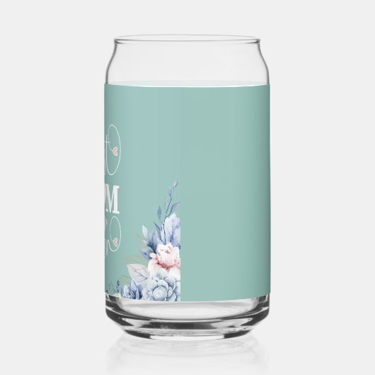 'Best Mom Ever' elegante bloemen Blikvorm Glas (Links)