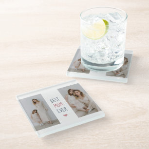 Best Mom Ever' gepersonaliseerde glazen Onderzette Onderzetter