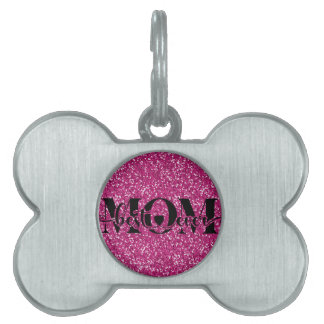 Best mom ever, glitter, pink, custom huisdieren naamplaatje