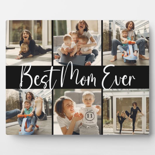 "Best Mom Ever' Keepsaké 6 Photo Collage Plaque (Devant)