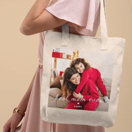 Best Mom Ever l Custom Photo & Text Typography Tote Bag
