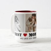 Best Mom Ever Modern 3 Photo Collage Mug (Devant gauche)