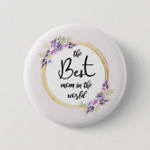 Best Mom Happy Mother's Day Button (Voorkant)