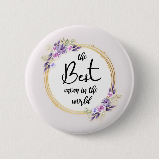 Best Mom Happy Mother's Day Button (Voorkant)