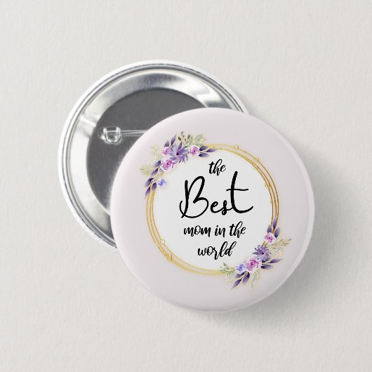 Best Mom Happy Mother's Day Button (Voorkant /achterkant)