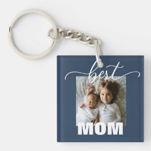Best MOM Kinder Photo Moederdag Sleutelhanger