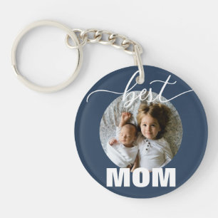 Best MOM Kinder Photo Moederdag Sleutelhanger