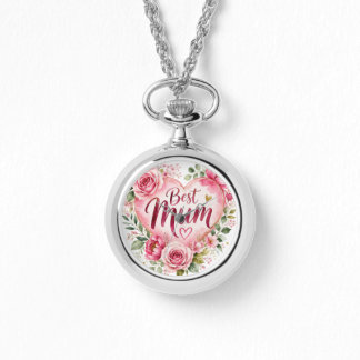 Best Mum Aquarell Blumenherz Design Horloge