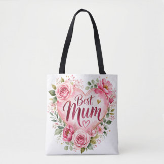 Best Mum Aquarell Blumenherz Design Tasche Draagtas