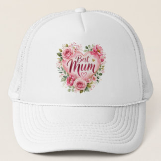 Best Mum Aquarell Blumenherz Design Trucker Pet