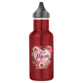 Best Mum Aquarell Blumenherz Design Waterfles