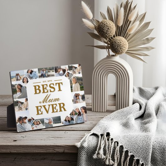 Best Mum Ever Father's Day Photo Frame Collage Fotoplaat