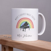 Best Music Teacher Rainbow Custom Thank you Gift Koffiemok