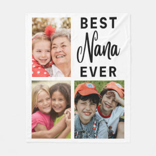 Best Nana Ever Grandchildren 3 Photo Collage Fleece Deken
