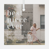 Best Niece Ever | Citaat- en fotocadeau Glas Ornament (Voorkant)