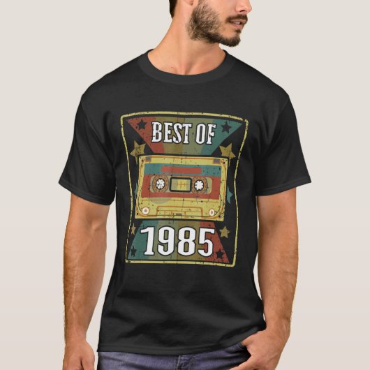 Best of 1985 Retro  Cassettebandje Classic M T-shirt (Voorkant)