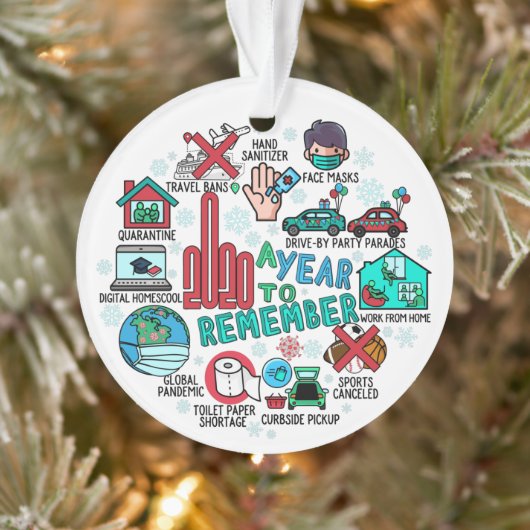 Best of 2020 Herdenking Funative Acrylic Kerstmis Ornament (Boom)