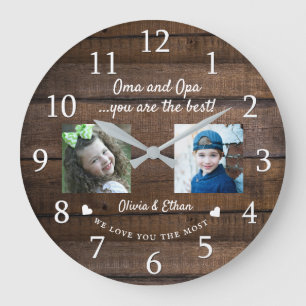 Best Oma and Opa Grandkids Photo Collage Wood  Grote Klok