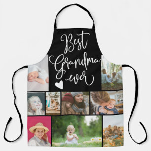 Best oma ooit foto collage grid zwart wit schort