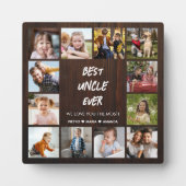 Best oom Ever 12 Photo Collage Plaque Fotoplaat (Voorkant)