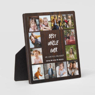 Best oom Ever 12 Photo Collage Plaque Fotoplaat
