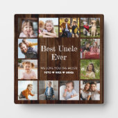 Best oom Ever 12 Photo Collage Plaque Fotoplaat (Voorkant)