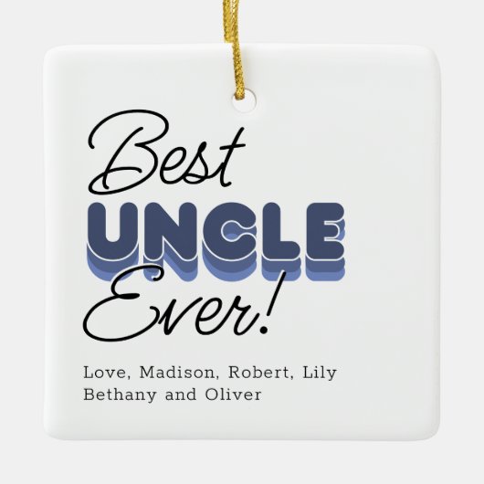 Best oom Ever Keepomwille Fotokerstmis Keramisch Ornament (Voorkant)