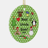 Best oom Ever kerstversiering Keramisch Ornament (Rechts)