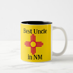 Best oom in New Mexico State Flag Zia Sun Tweekleurige Koffiemok