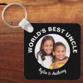 Best oom oom Custom Photo and Names Black Sleutelhanger (Voorkant)