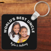Best oom oom Custom Photo and Names Black Sleutelhanger (Achterkant)