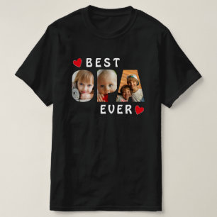 Best Opa Ever Black 3 Photo Collage Aangepast T-shirt
