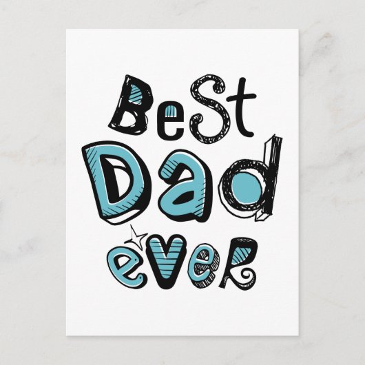Best Pa Ever Typografie Briefkaart (Voorkant)