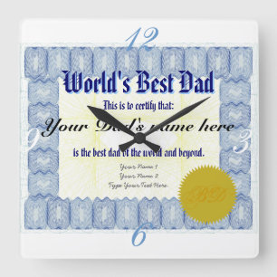 Best Pap Certificate ter wereld Vierkante Klok