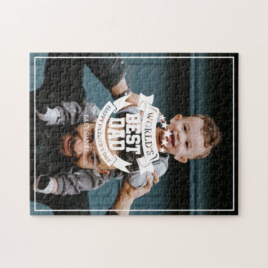 Best Pap Vaderdag Custom Photo van de wereld Legpuzzel (Horizontaal)