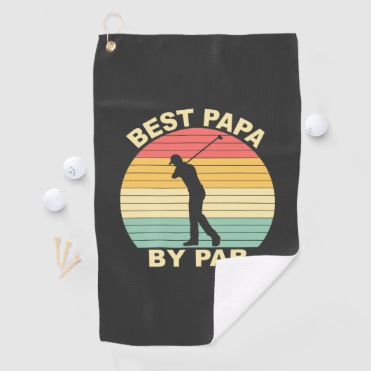 Best Papa by Par - Golfing Golfhanddoek (Insitu)