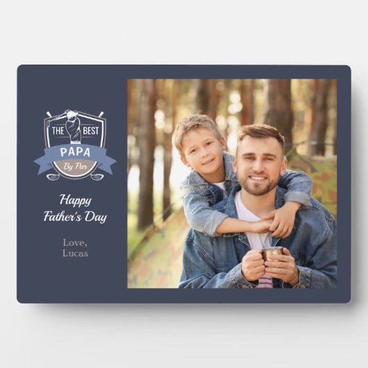 Best Papa By Par Photo Plaque (Devant)
